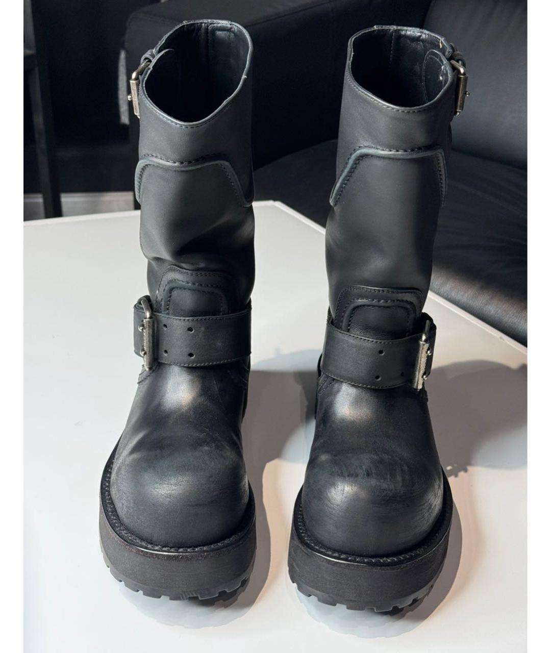 BALENCIAGA Черные кожаные ботинки, фото 2