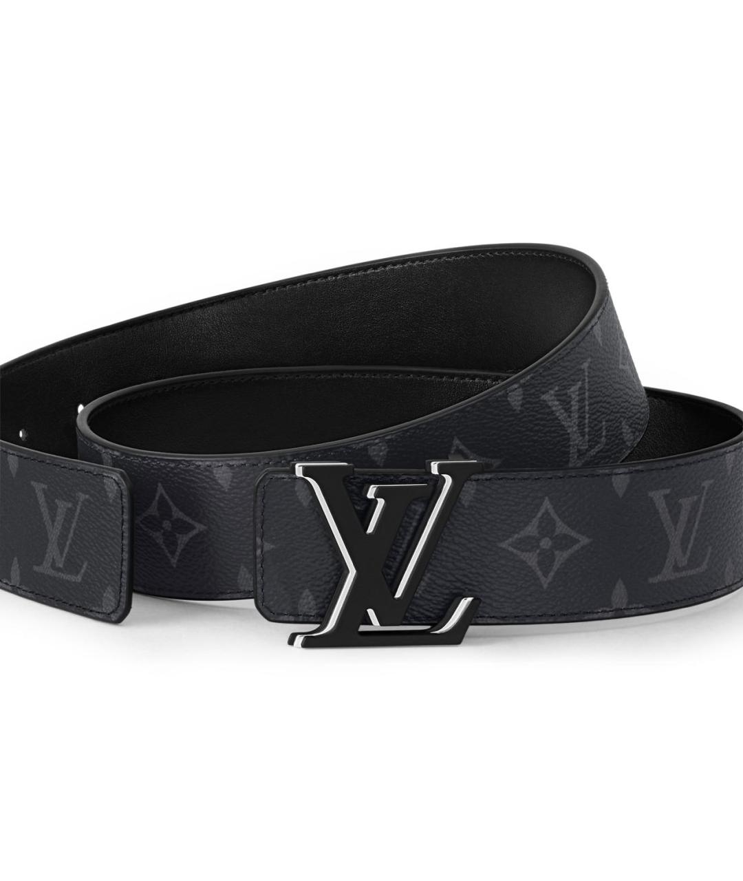 LOUIS VUITTON Черный кожаный ремень, фото 2