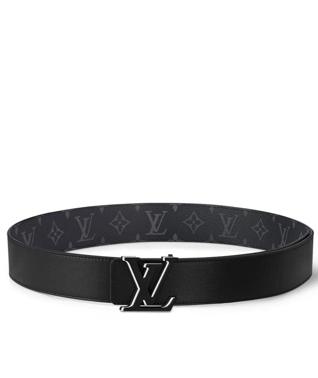 LOUIS VUITTON Черный кожаный ремень, фото 3