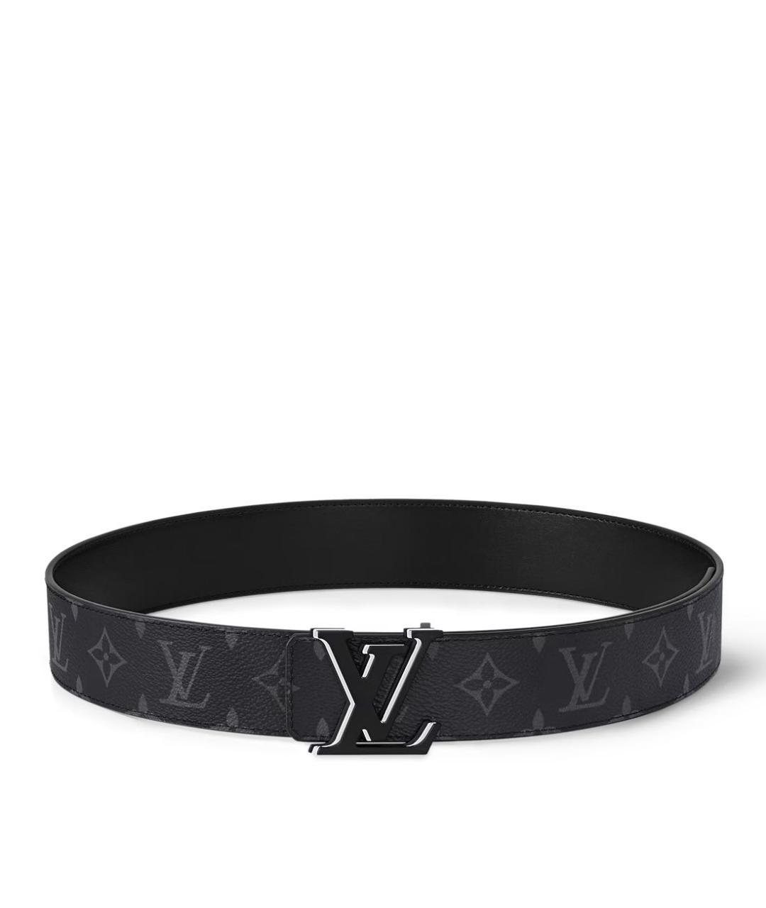 LOUIS VUITTON Черный кожаный ремень, фото 5