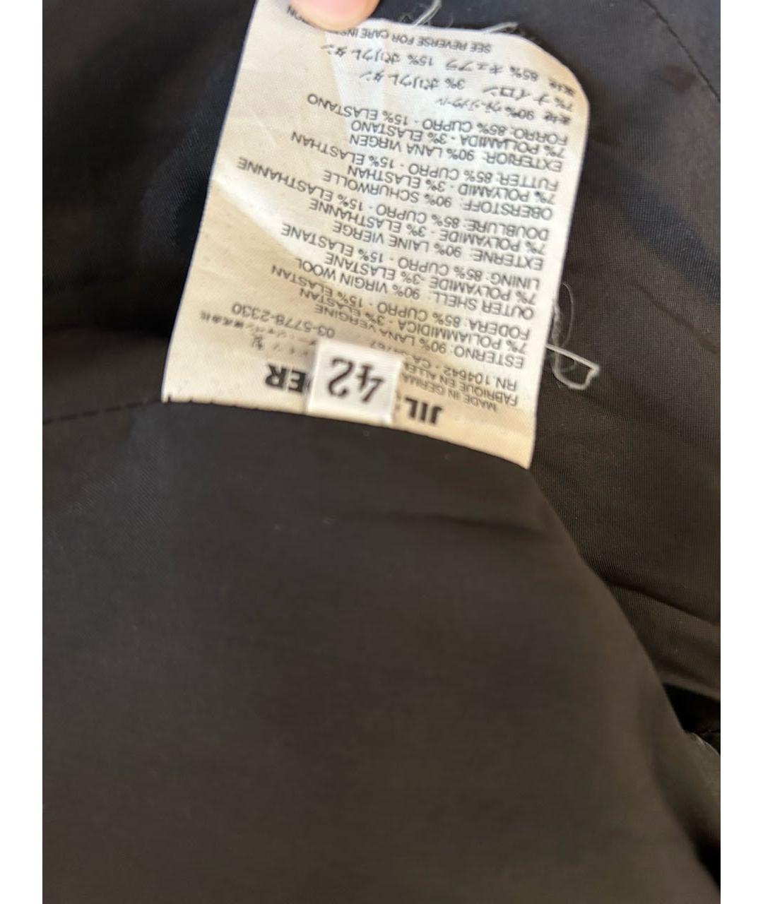JIL SANDER Черный шерстяной костюм с брюками, фото 5