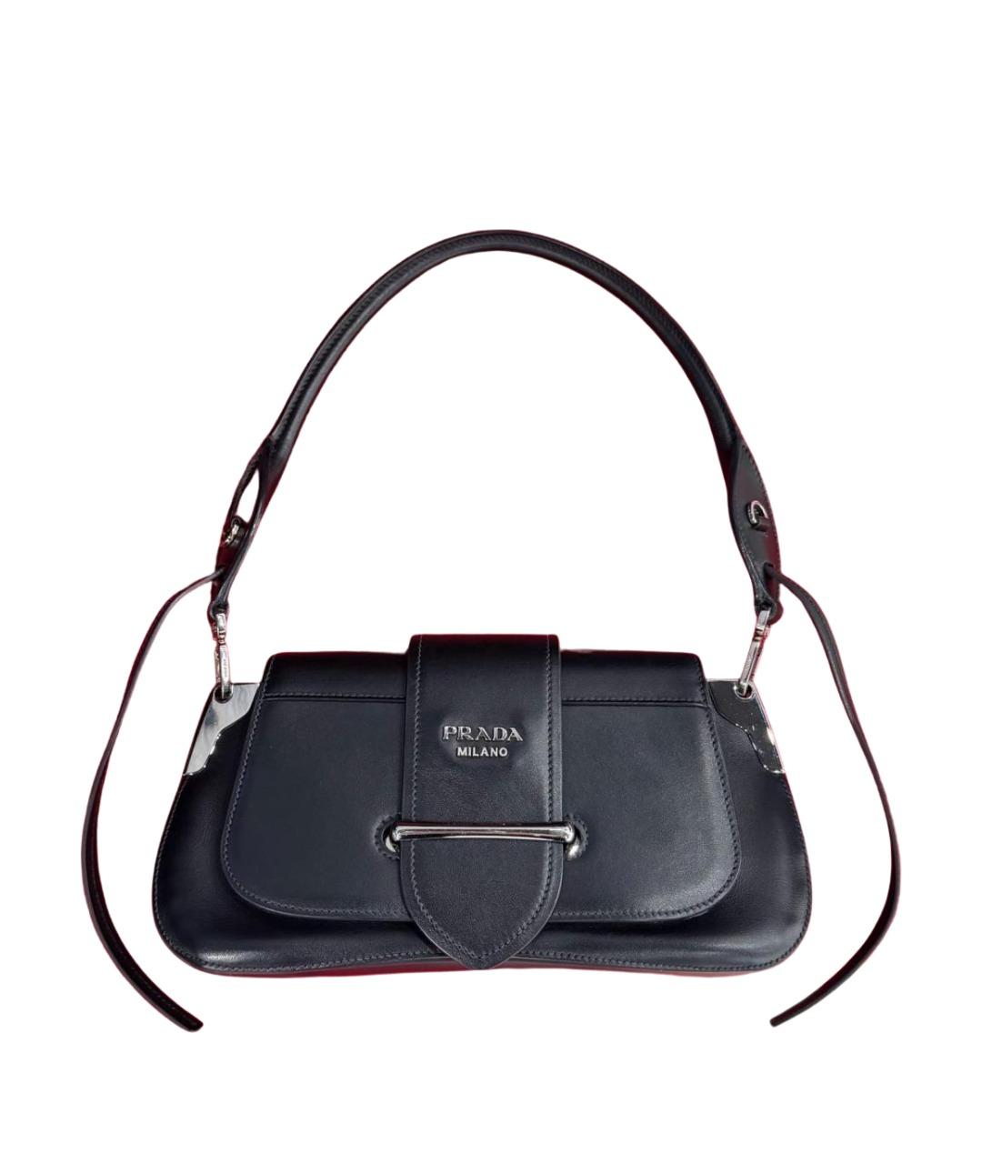PRADA Черная кожаная сумка с короткими ручками, фото 1
