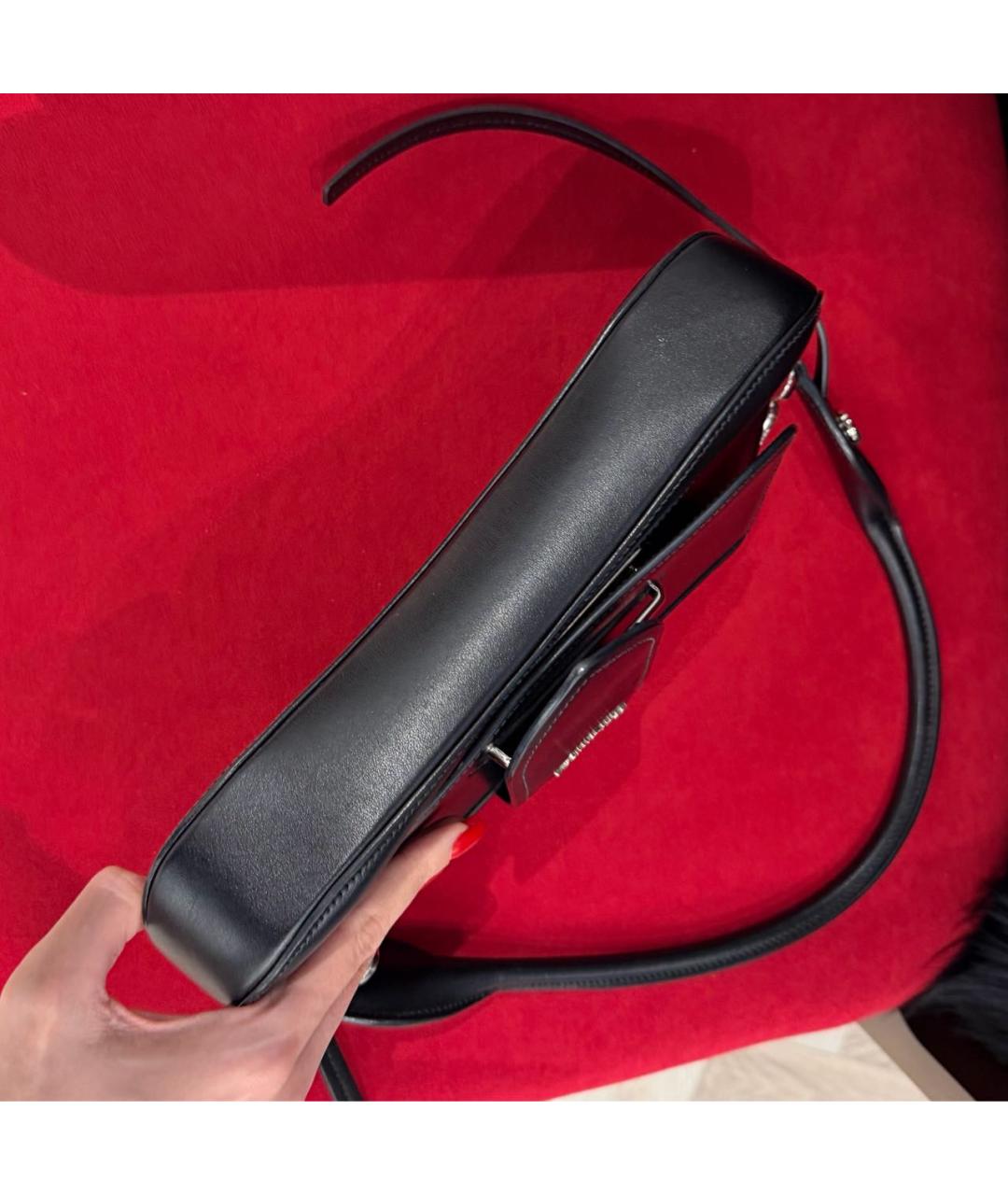 PRADA Черная кожаная сумка с короткими ручками, фото 7