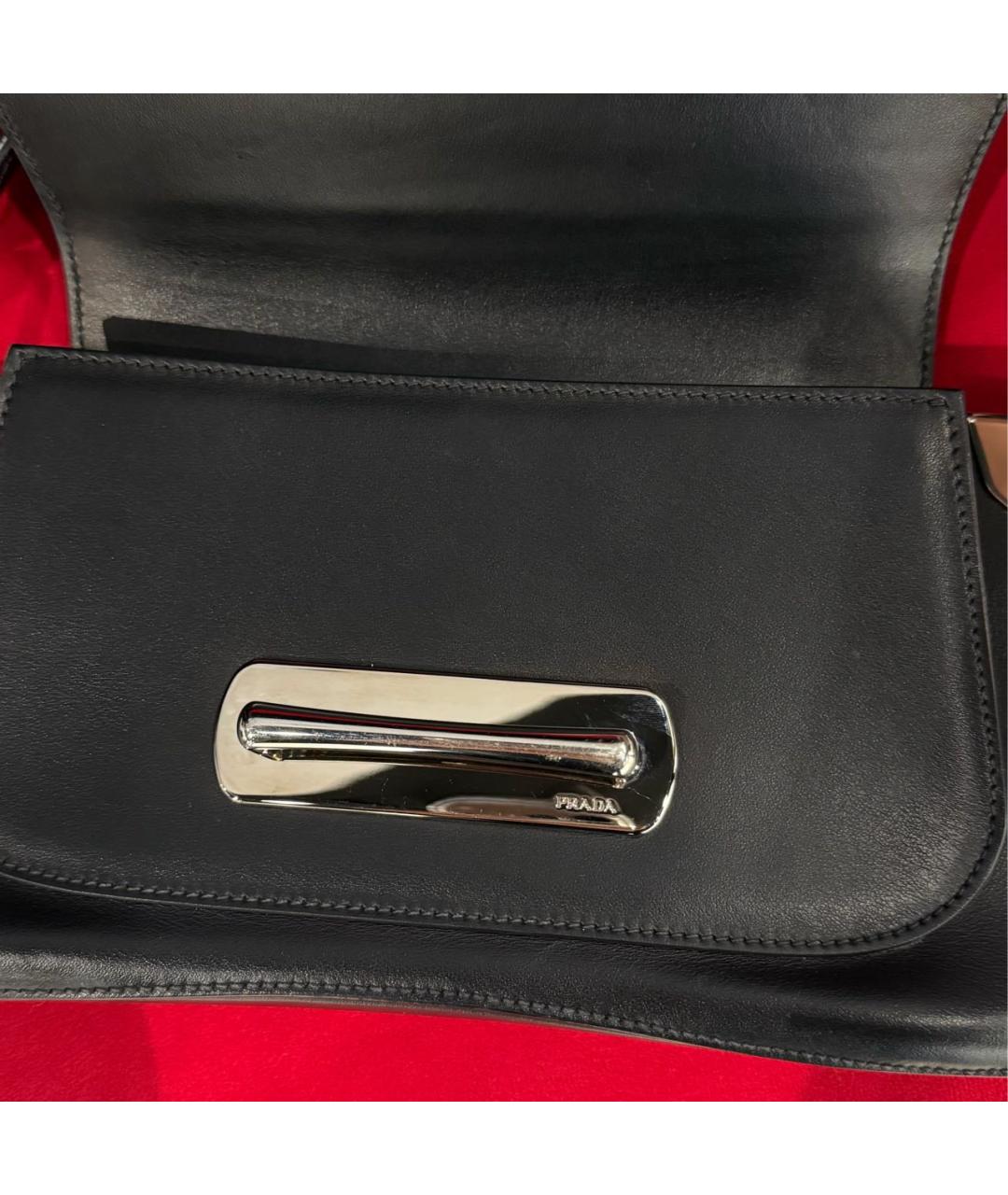 PRADA Черная кожаная сумка с короткими ручками, фото 6