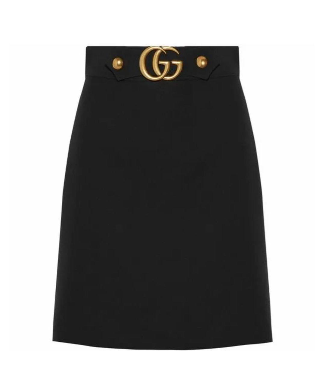 GUCCI Черная шелковая юбка миди, фото 9