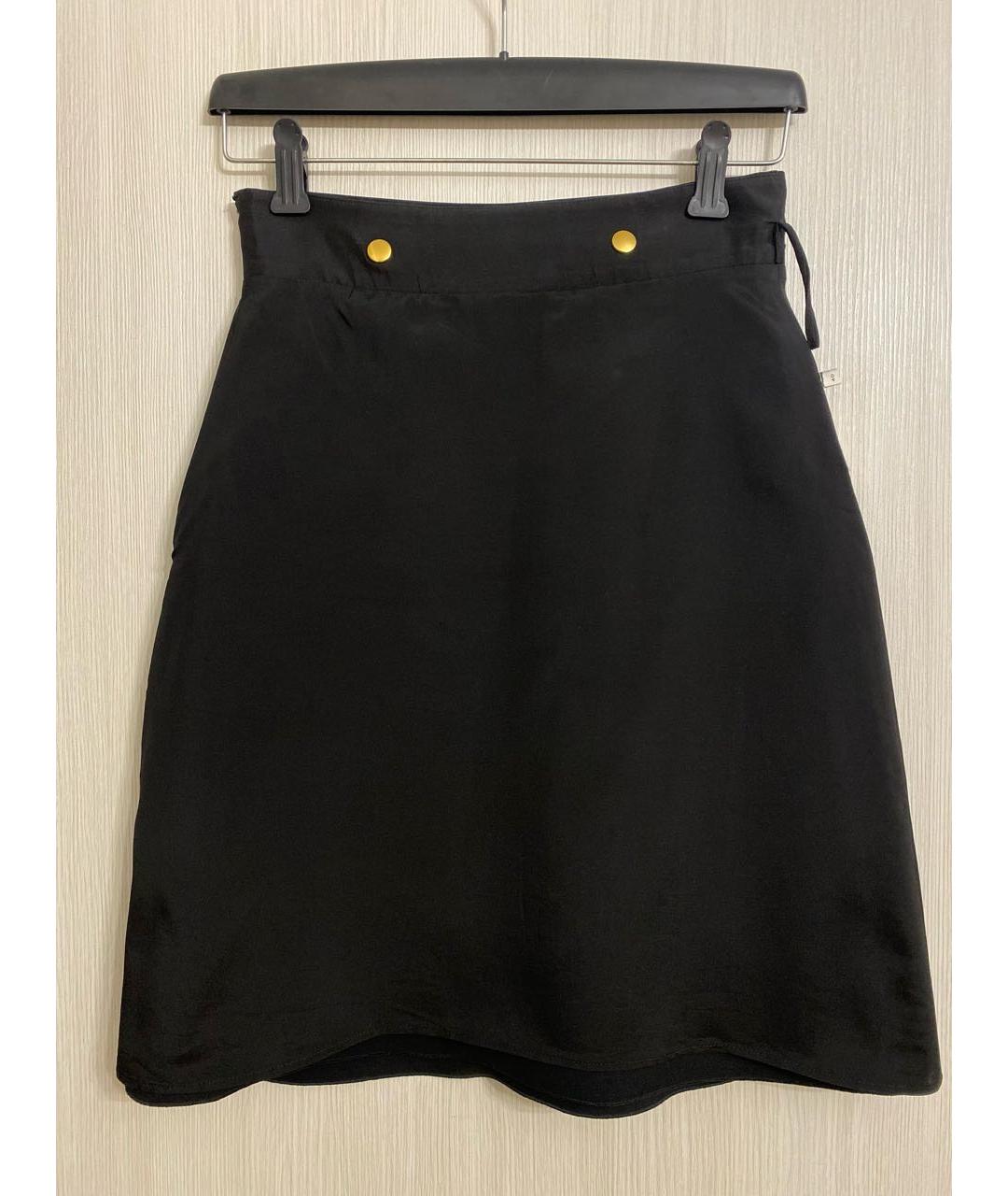 GUCCI Черная шелковая юбка миди, фото 4