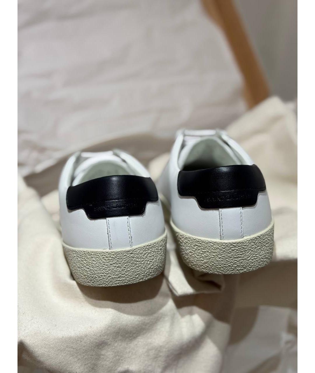 SAINT LAURENT Белые кожаные кеды, фото 3