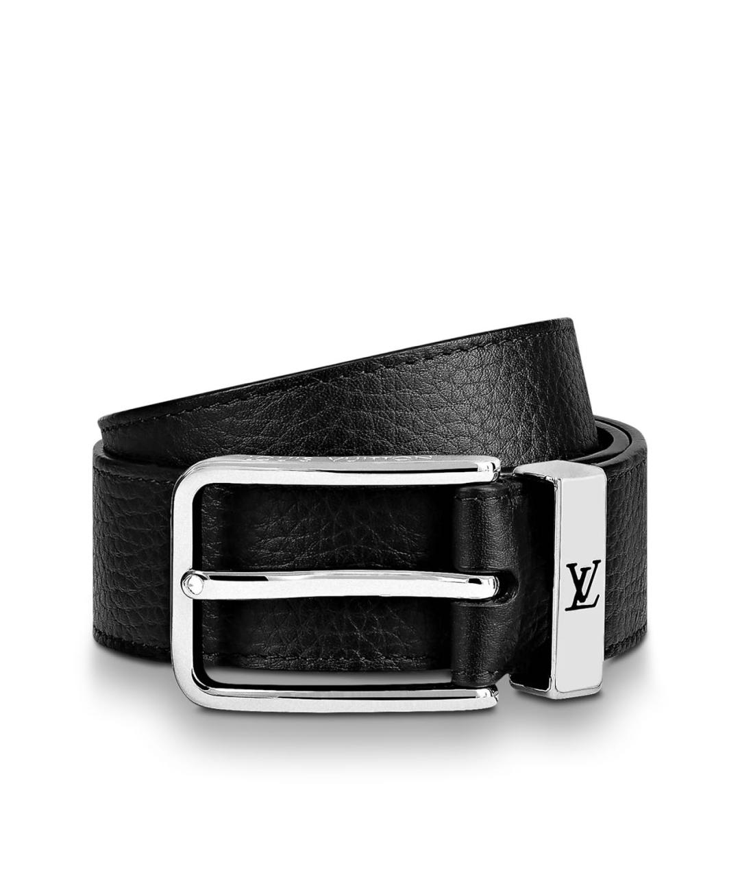 LOUIS VUITTON Черный кожаный ремень, фото 2