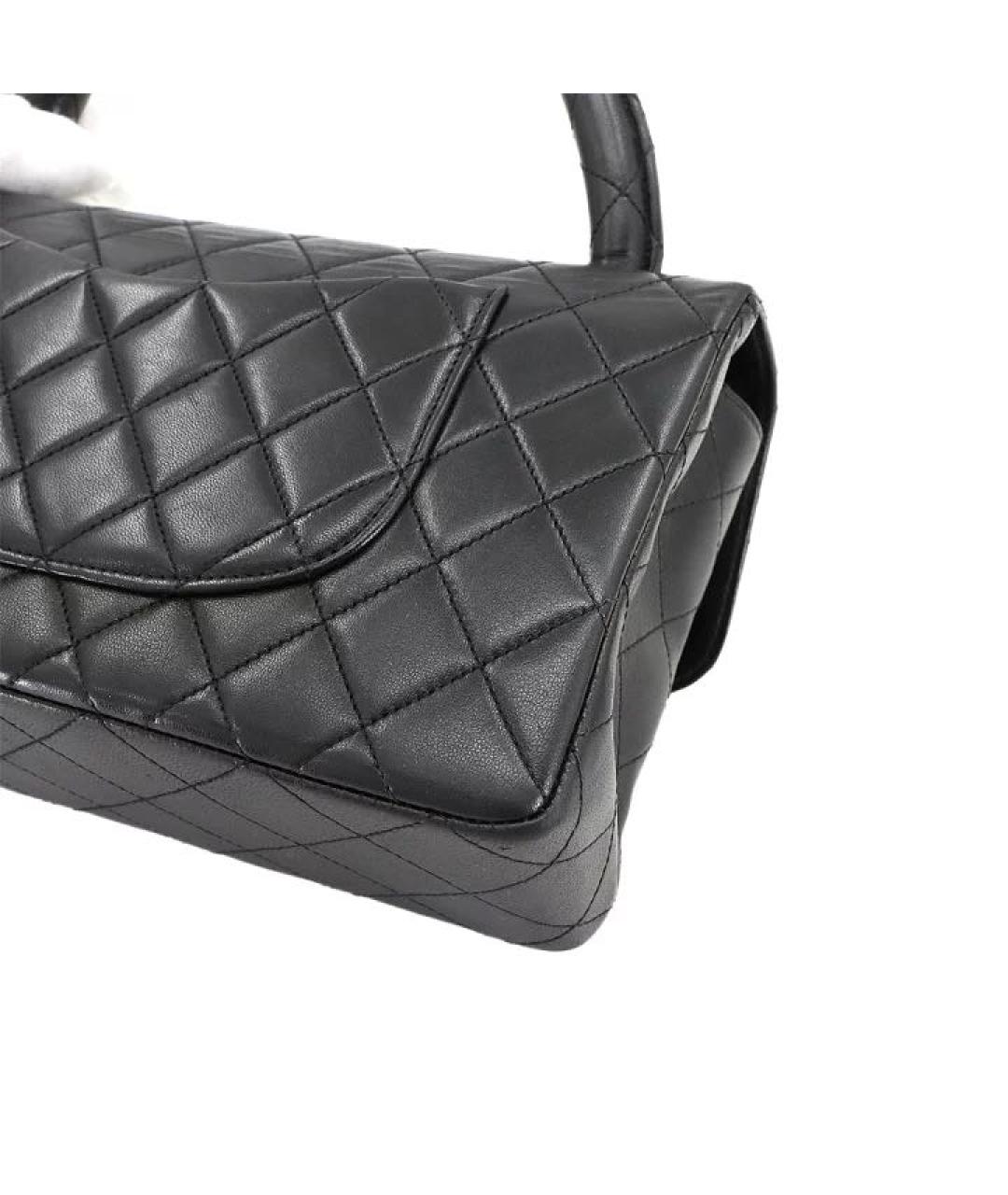 CHANEL Черная кожаная сумка с короткими ручками, фото 8
