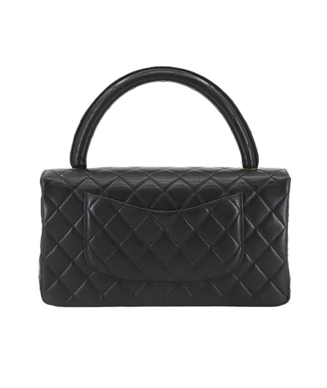 CHANEL Черная кожаная сумка с короткими ручками, фото 2