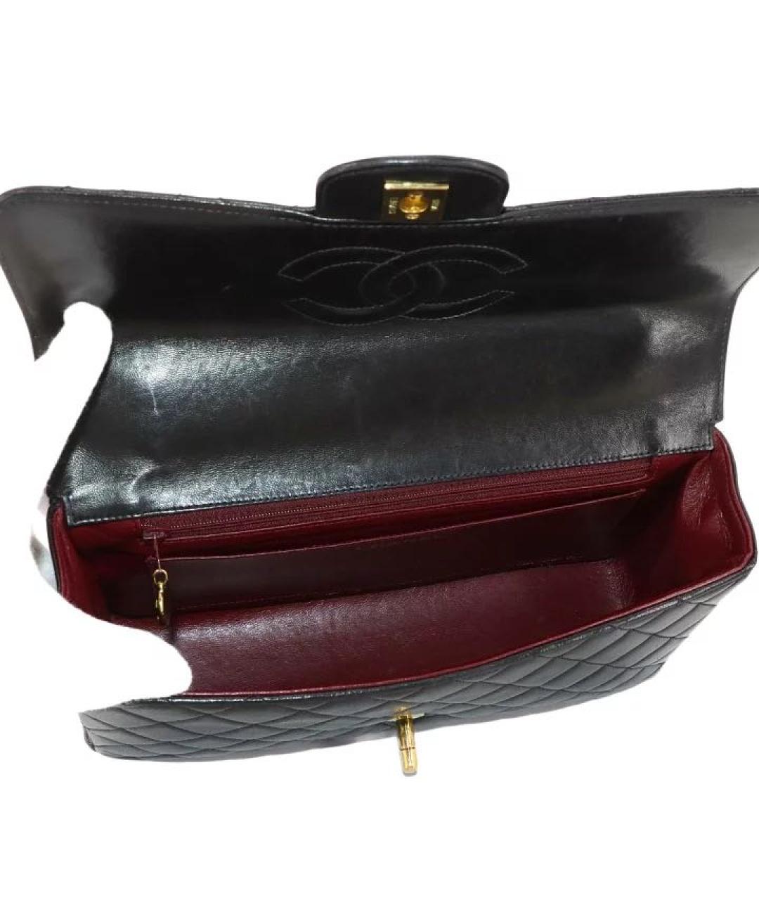 CHANEL Черная кожаная сумка с короткими ручками, фото 7