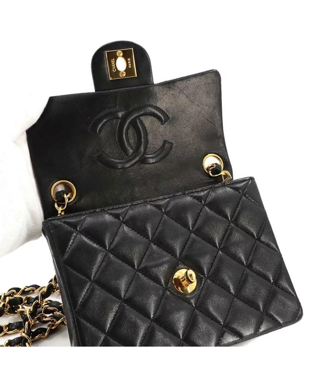 CHANEL Черная кожаная сумка через плечо, фото 6