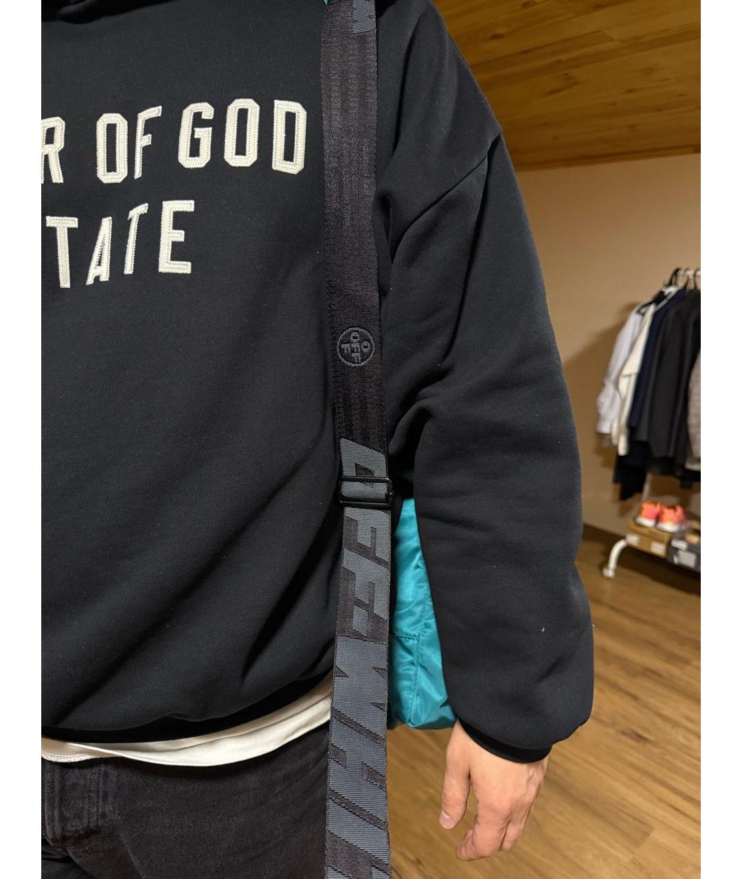 OFF-WHITE Бирюзовый синтетический рюкзак, фото 6