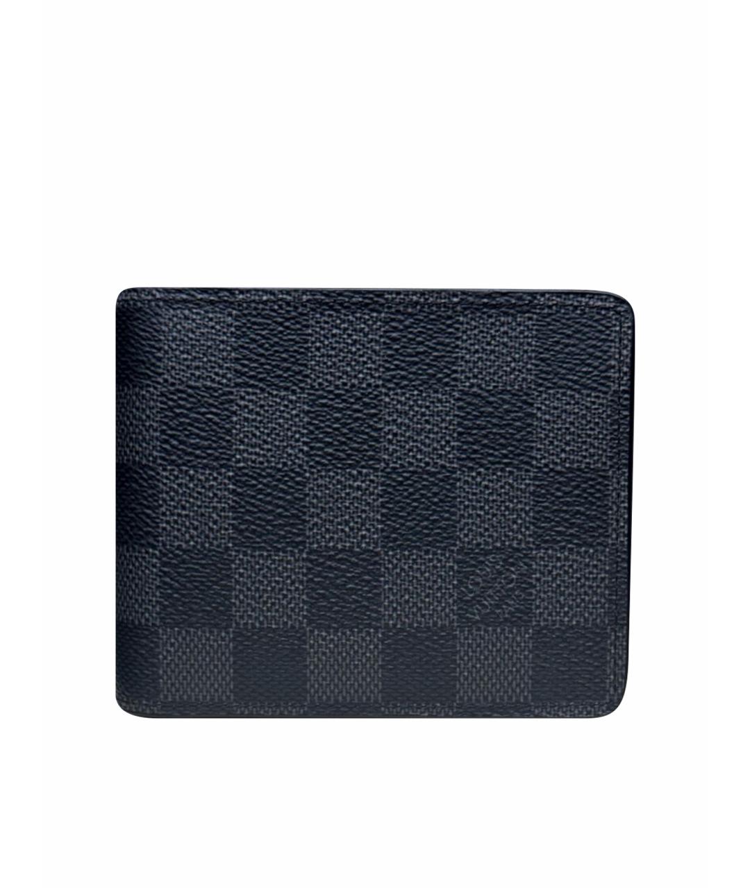 LOUIS VUITTON Антрацитовый кожаный кошелек, фото 1