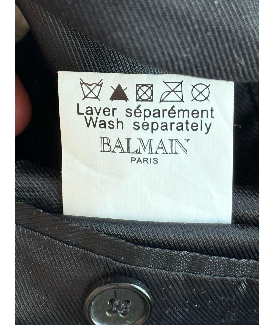 BALMAIN Черный шерстяной пиджак, фото 5
