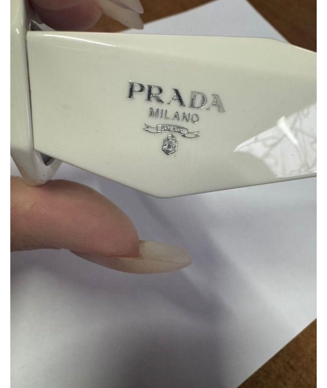 PRADA Белые пластиковые солнцезащитные очки, фото 3