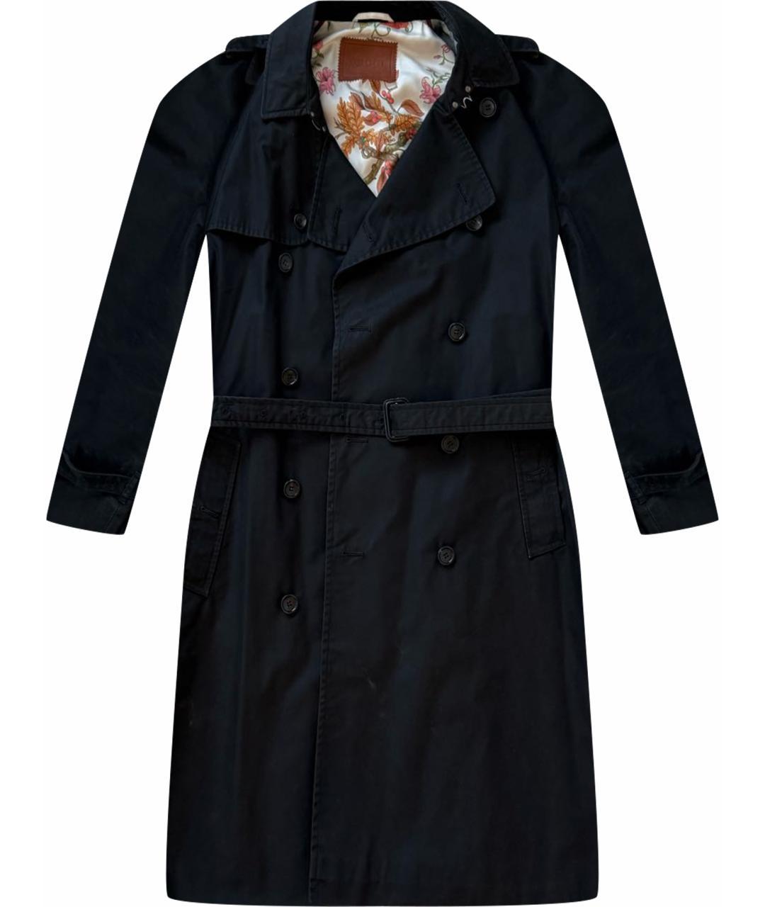 GUCCI Черный хлопковый тренч / плащ, фото 9