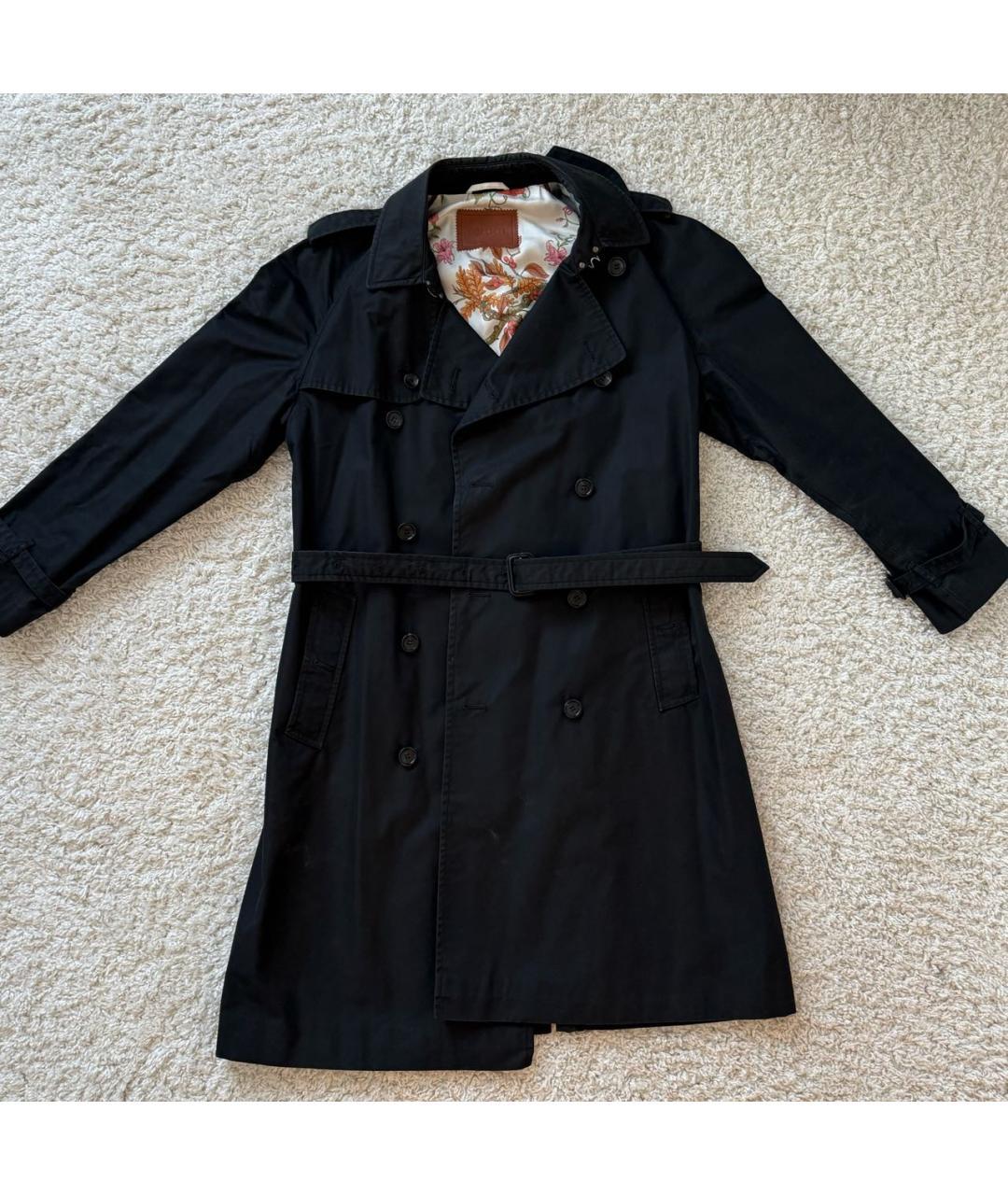 GUCCI Черный хлопковый тренч / плащ, фото 2