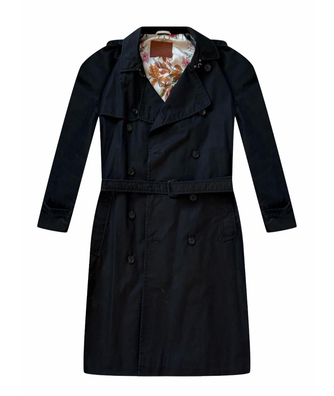 GUCCI Черный хлопковый тренч / плащ, фото 1