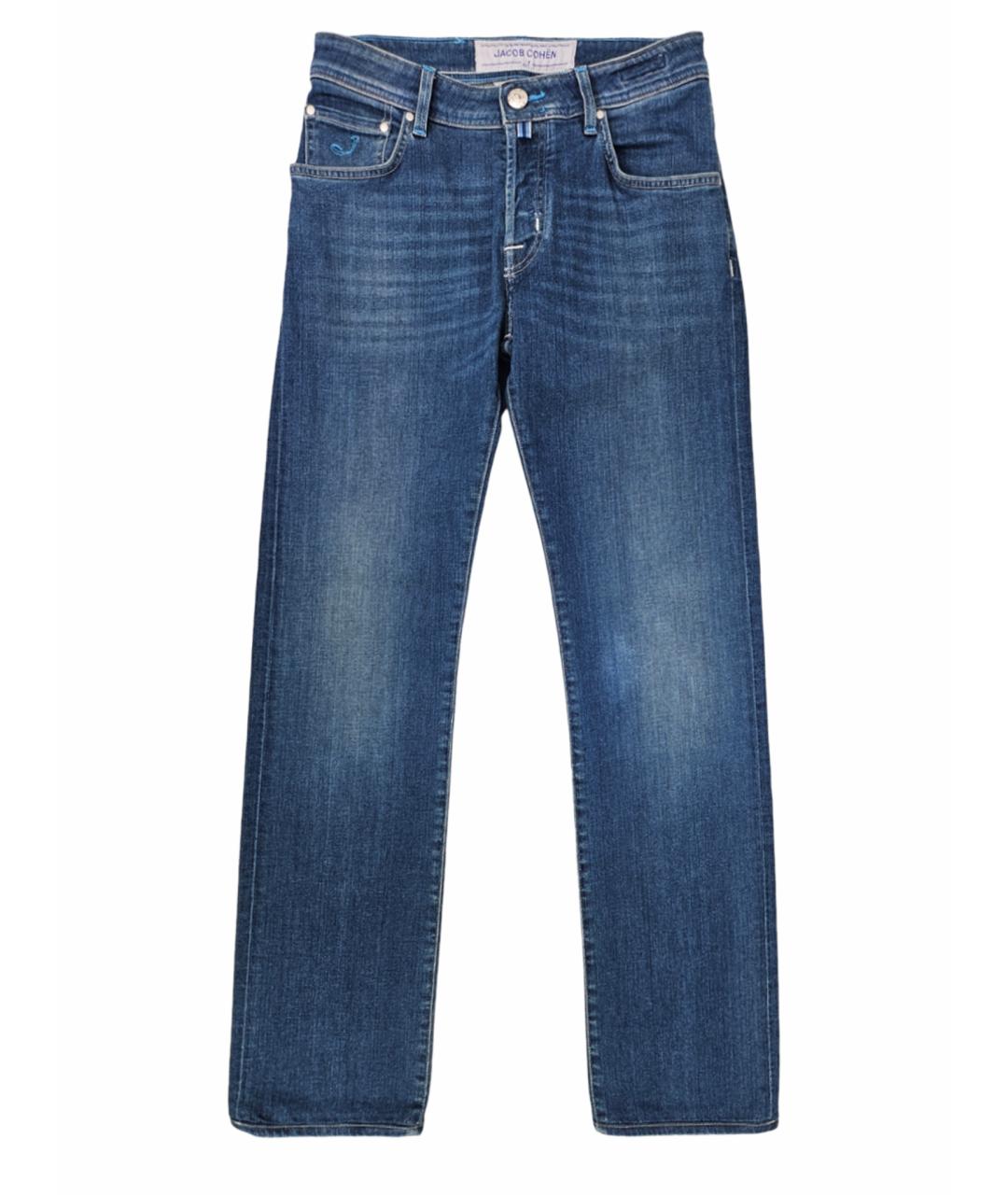 JACOB COHEN Синие хлопковые прямые джинсы, фото 1