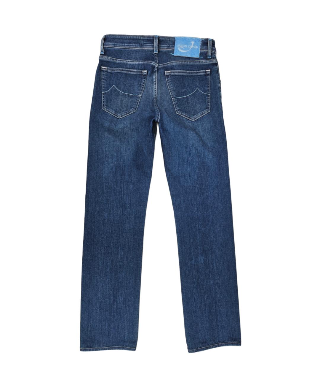 JACOB COHEN Синие хлопковые прямые джинсы, фото 2
