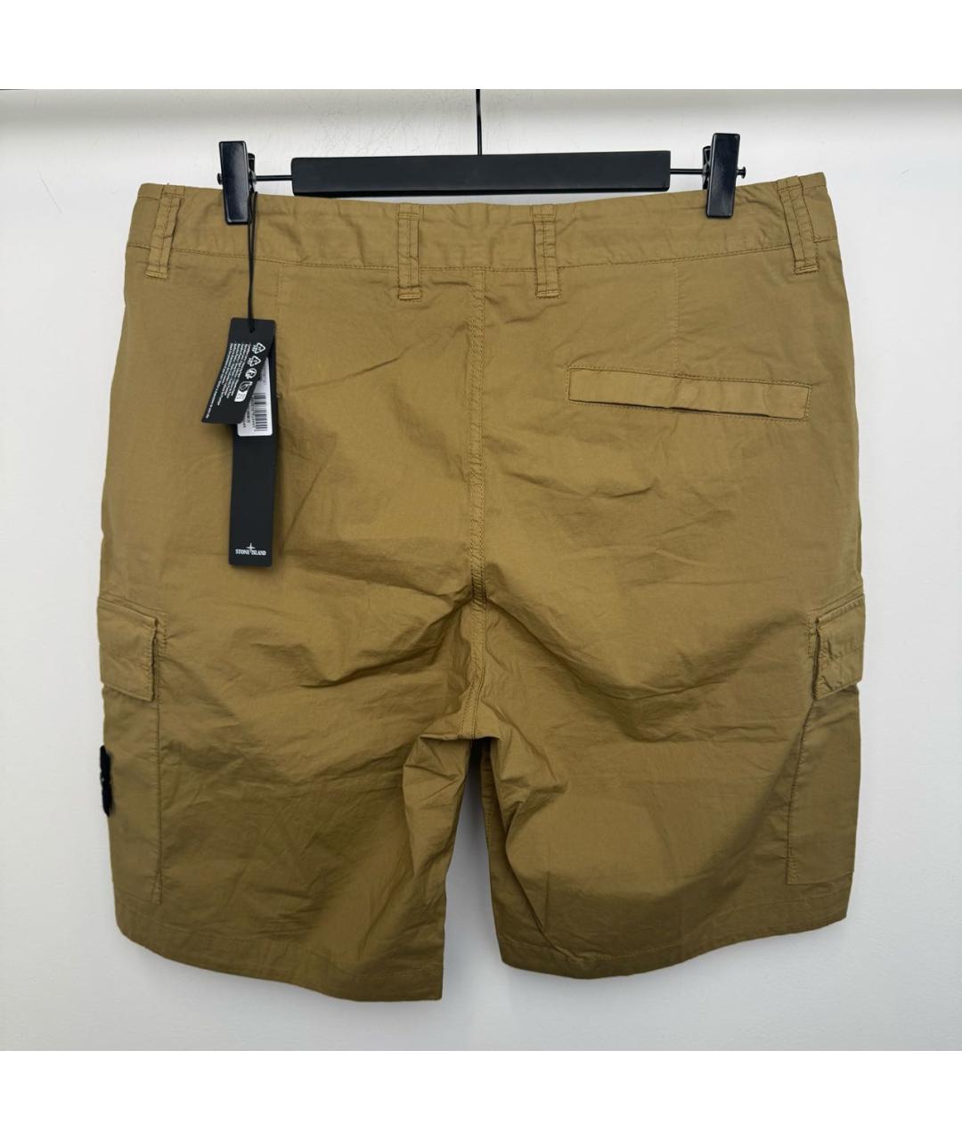 STONE ISLAND Горчичные хлопковые шорты, фото 4