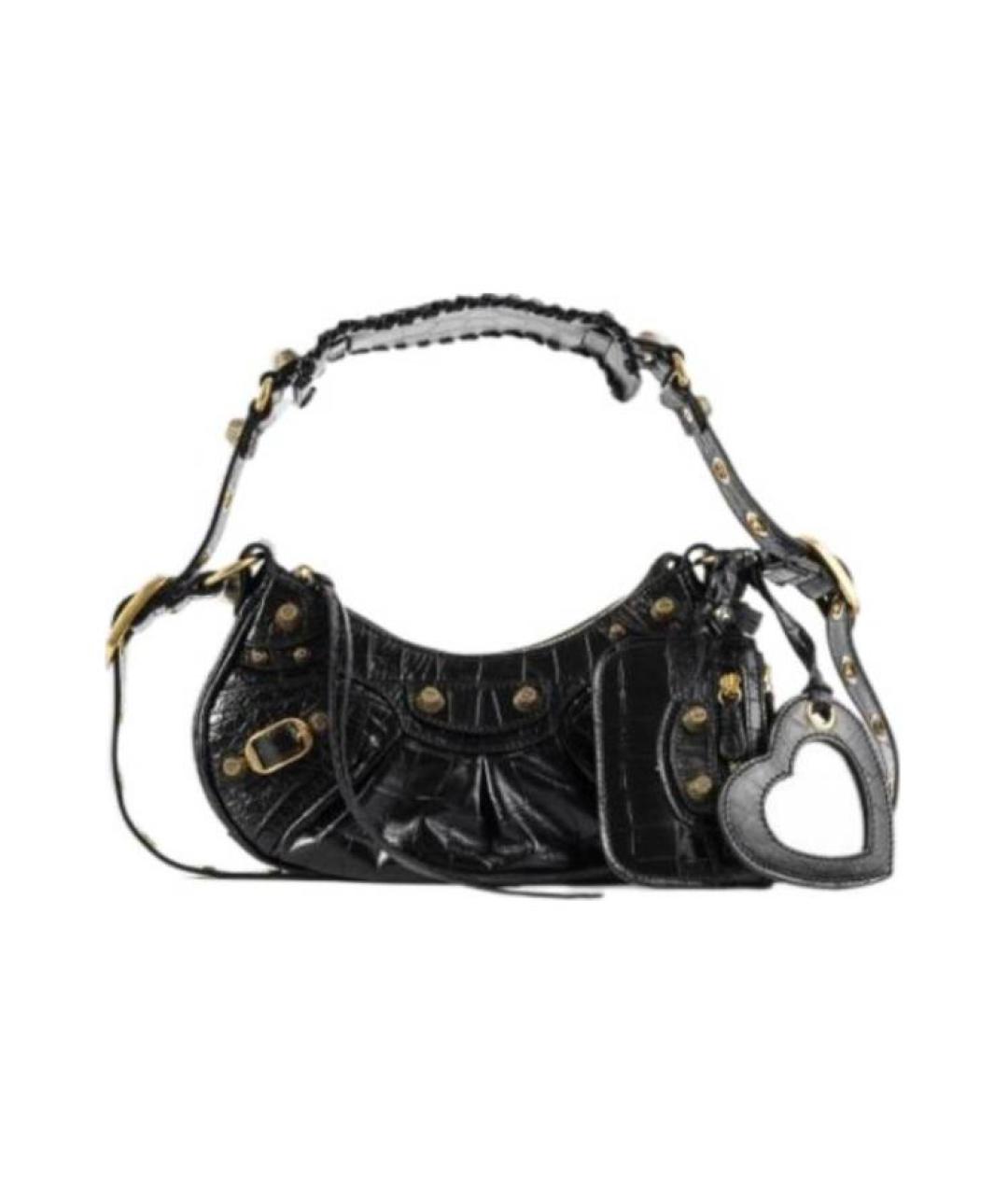 BALENCIAGA Черная кожаная сумка через плечо, фото 1