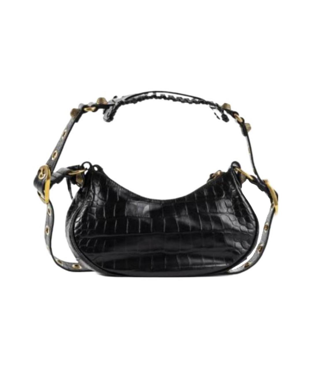 BALENCIAGA Черная кожаная сумка через плечо, фото 2