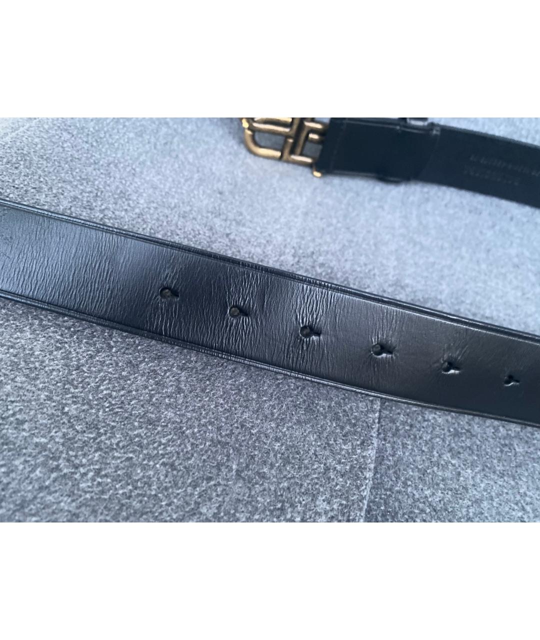 BALENCIAGA Черный кожаный ремень, фото 5