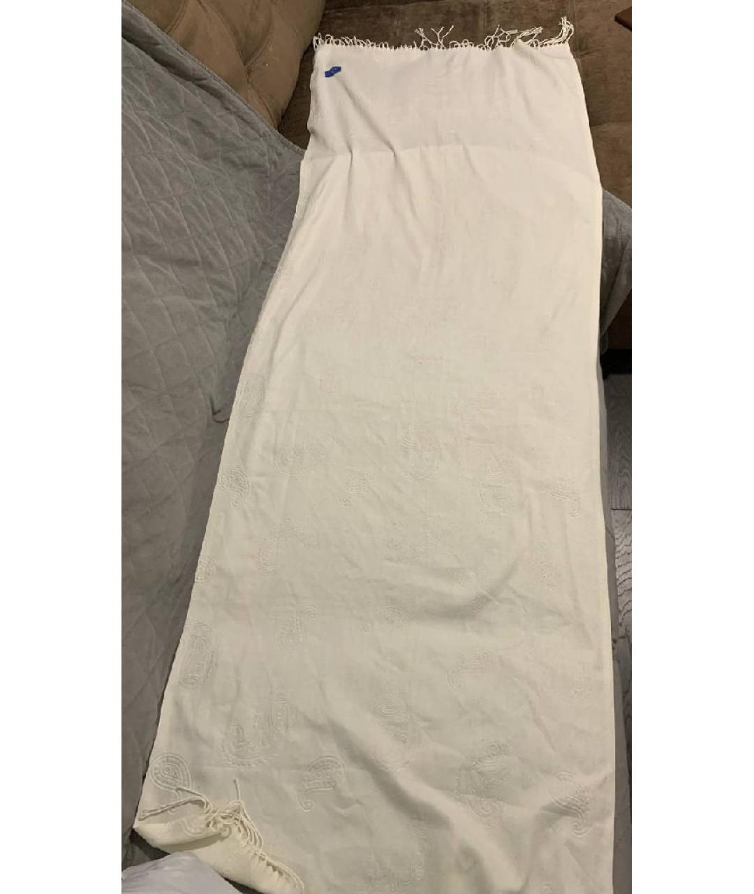 ETRO Белый шерстяной шарф, фото 3