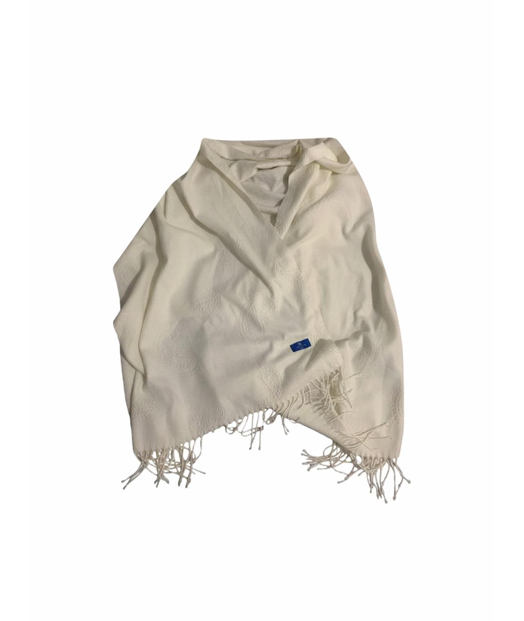 ETRO Белый шерстяной шарф, фото 1