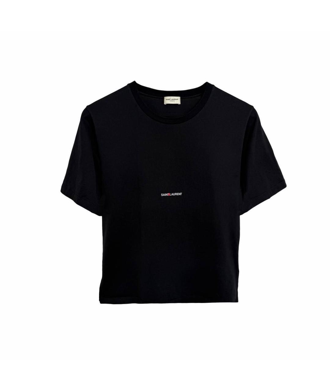 SAINT LAURENT Черная хлопковая футболка, фото 4