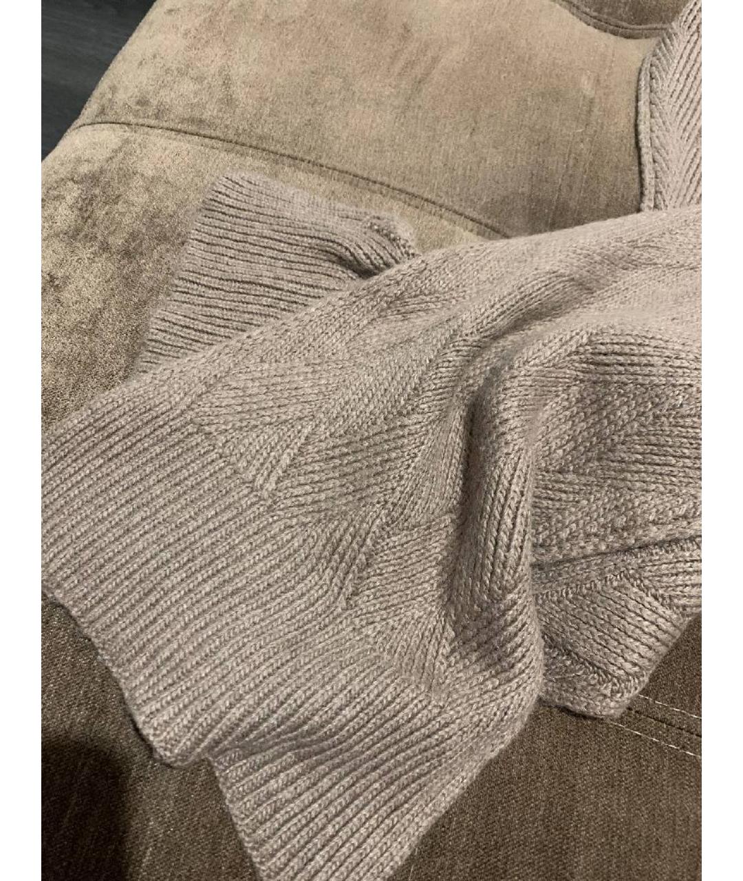 MONCLER Бежевый шерстяной шарф, фото 2