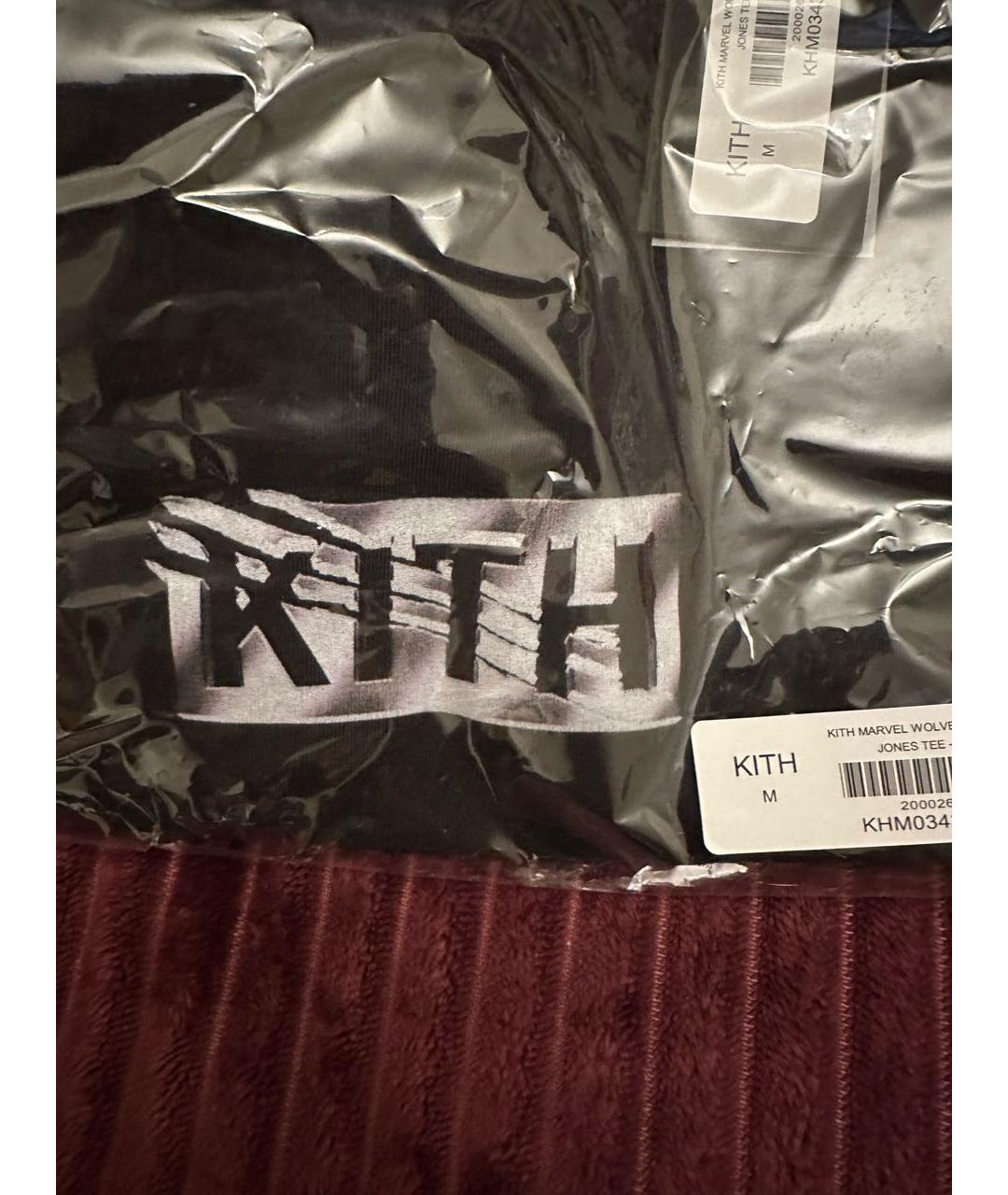 KITH Черная хлопковая футболка, фото 4