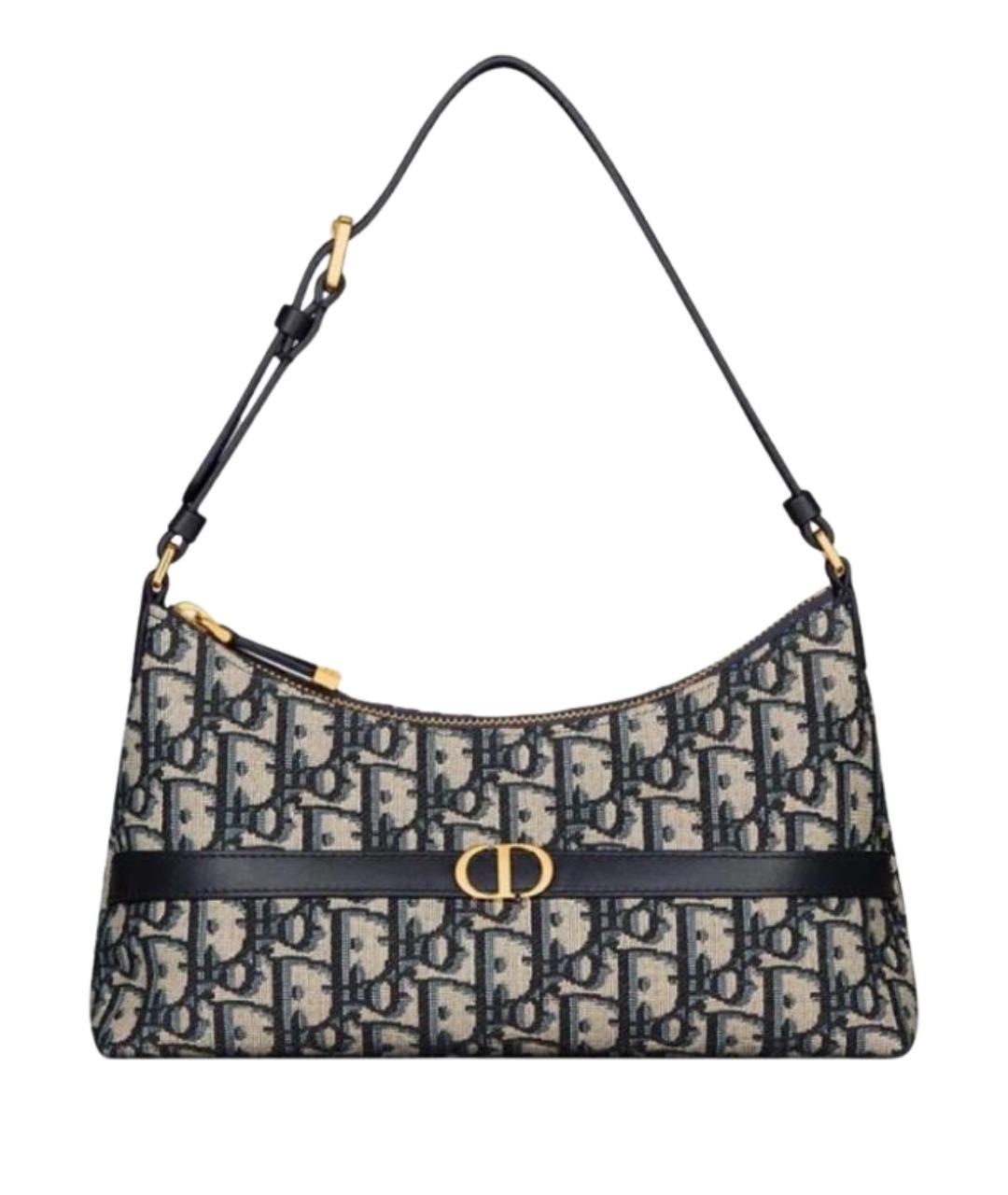 CHRISTIAN DIOR Синяя жаккардовая сумка с короткими ручками, фото 1