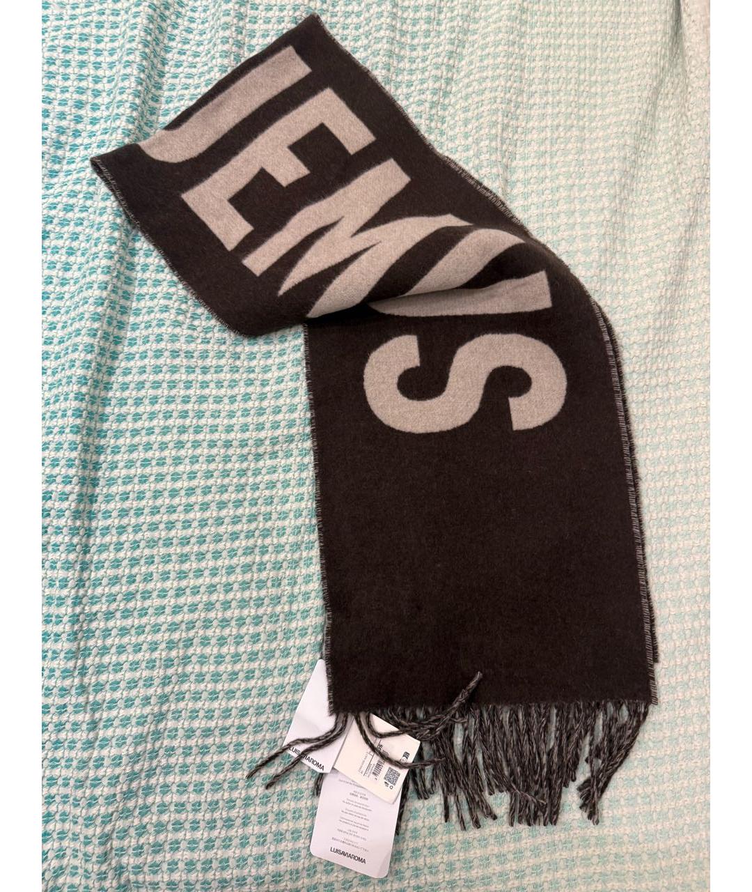 JACQUEMUS Коричневый шерстяной шарф, фото 5