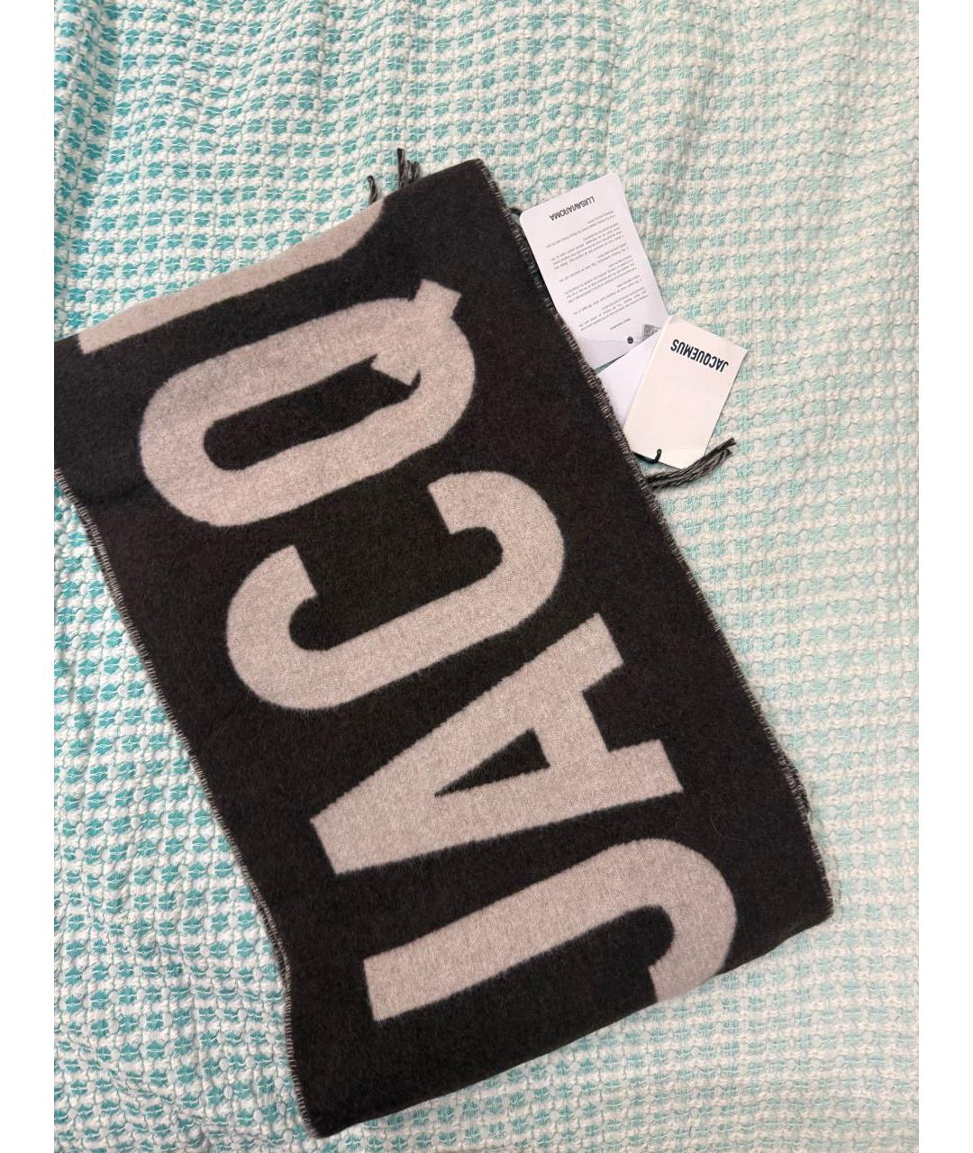 JACQUEMUS Коричневый шерстяной шарф, фото 8