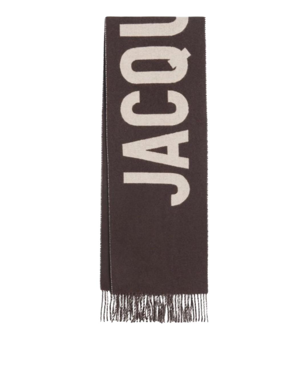 JACQUEMUS Коричневый шерстяной шарф, фото 1
