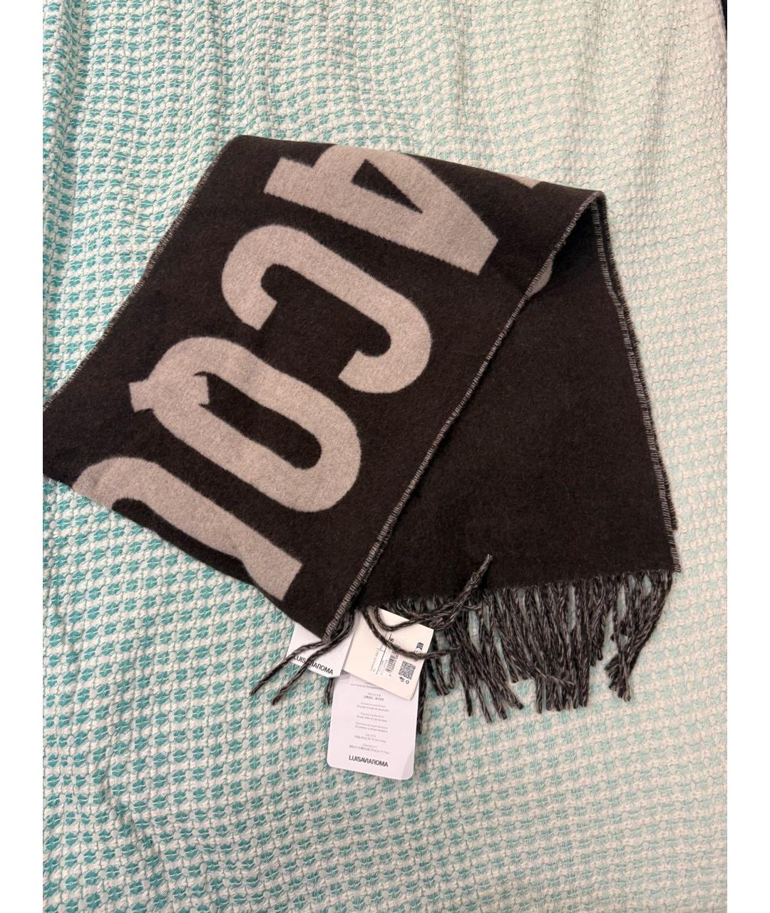 JACQUEMUS Коричневый шерстяной шарф, фото 4
