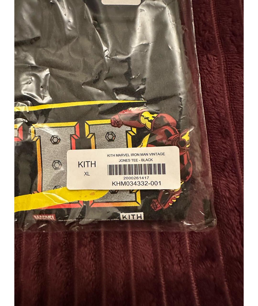 KITH Черная хлопковая футболка, фото 3