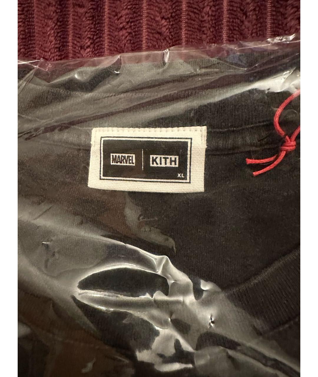 KITH Черная хлопковая футболка, фото 5