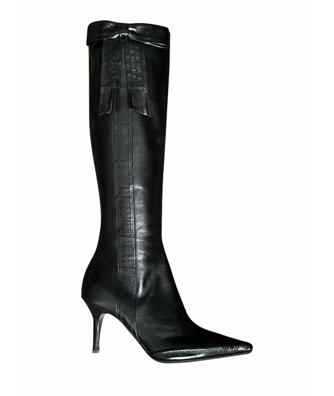 CHANEL Черные кожаные сапоги, фото 6