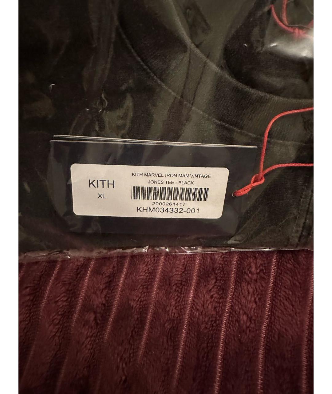 KITH Черная хлопковая футболка, фото 4