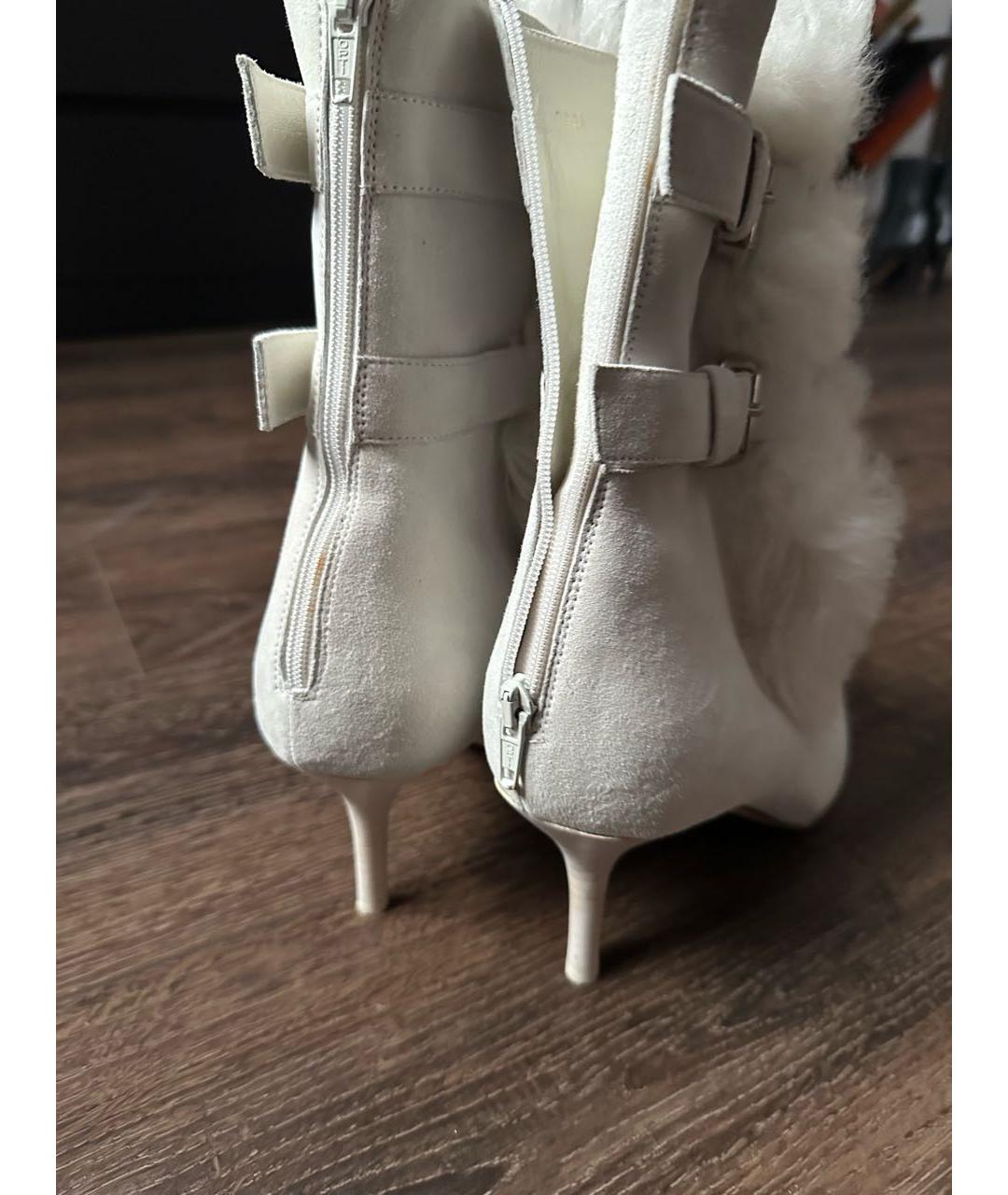 HELMUT LANG Белые замшевые ботильоны, фото 4