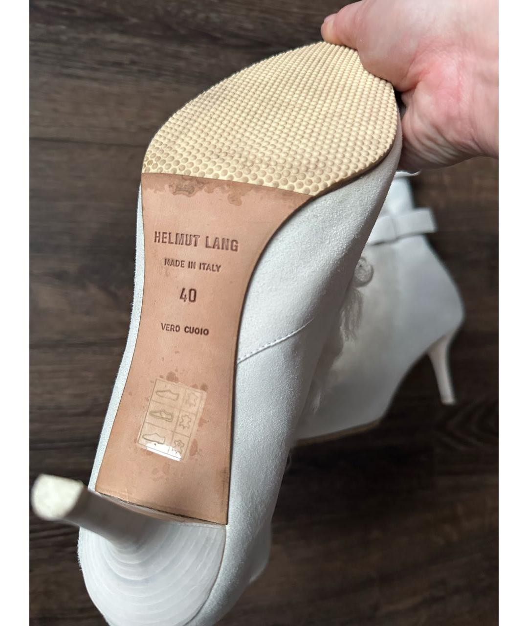 HELMUT LANG Белые замшевые ботильоны, фото 6