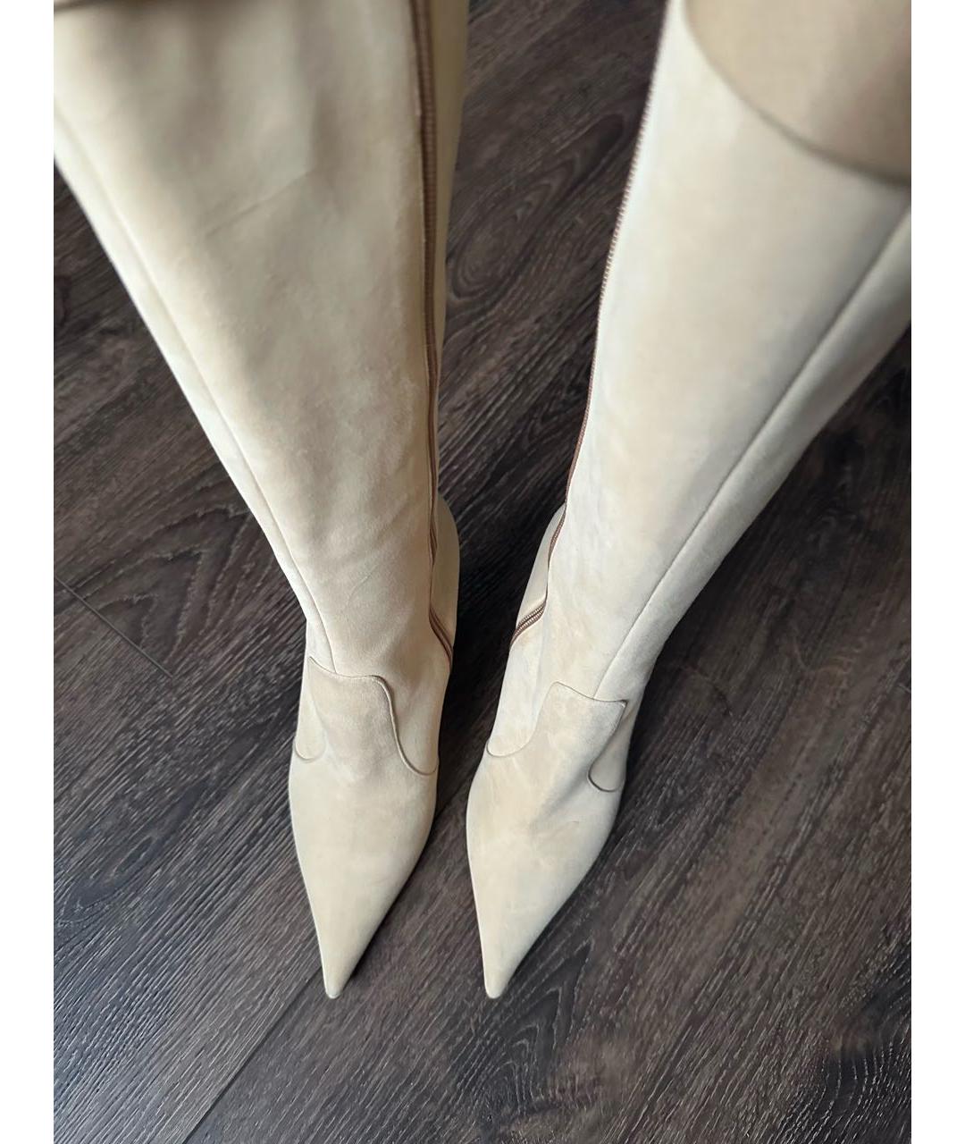 CASADEI Бежевые замшевые сапоги, фото 2