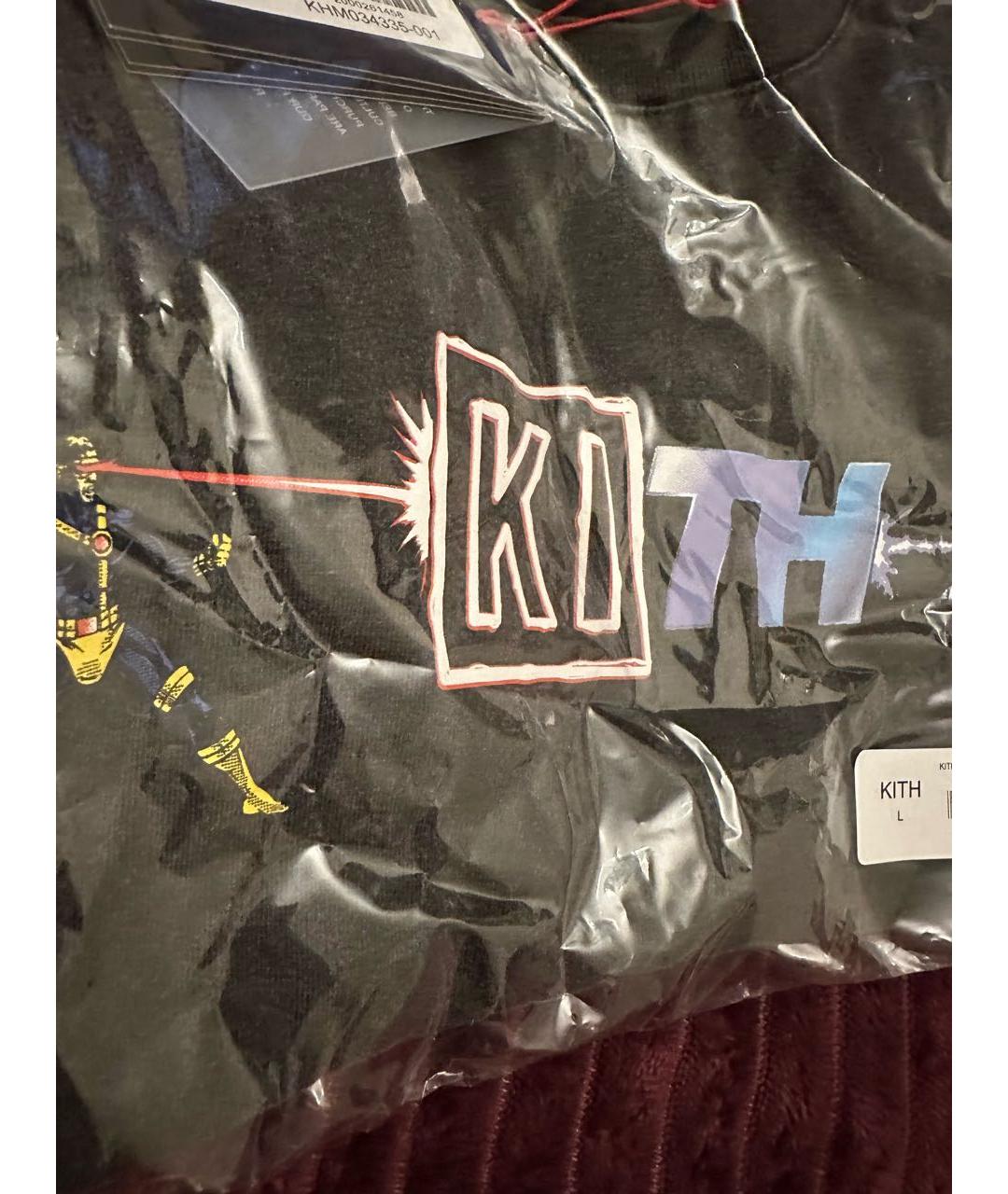 KITH Черная хлопковая футболка, фото 6