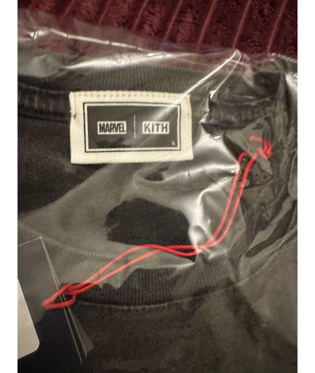 KITH Черная хлопковая футболка, фото 5