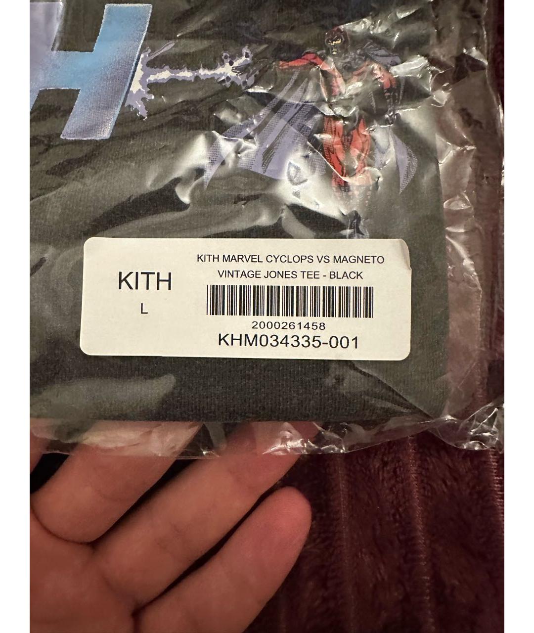 KITH Черная хлопковая футболка, фото 3