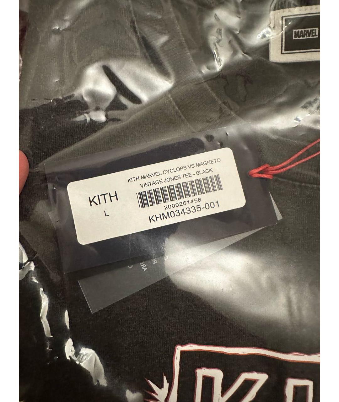 KITH Черная хлопковая футболка, фото 4